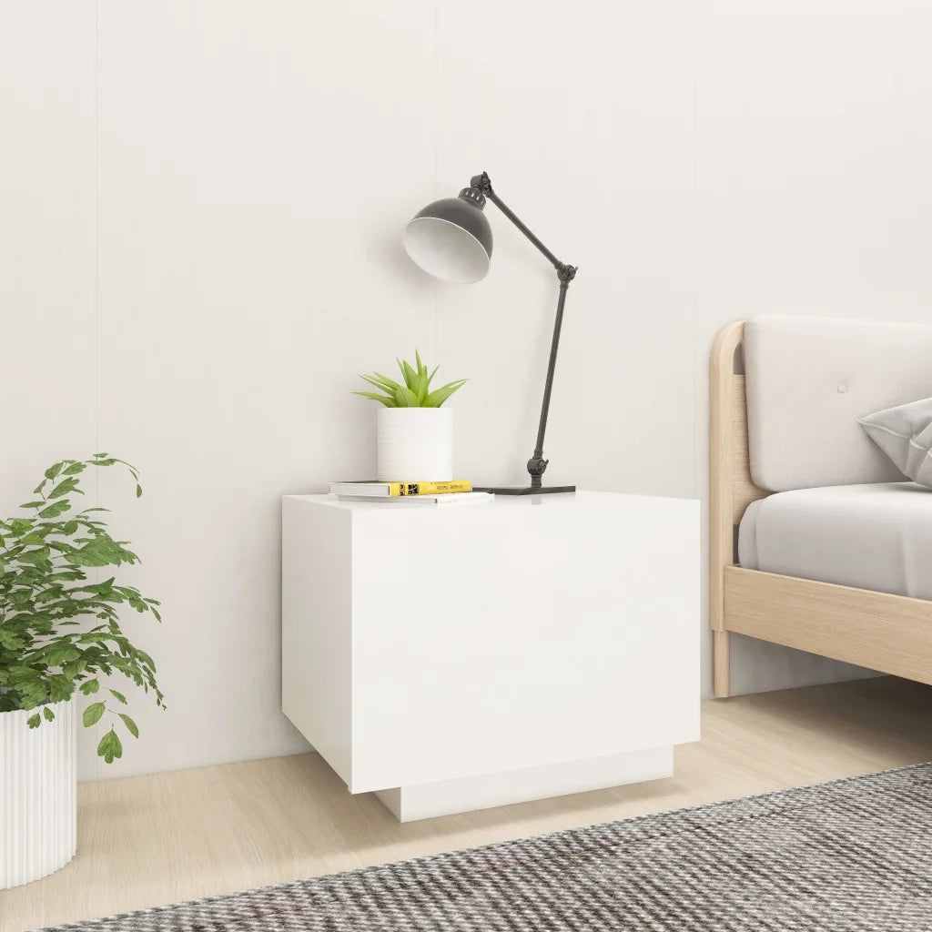 Comodino-Tavolino da notte Bianco 100x35x40 cm in Legno Multistrato