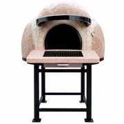 Forno a legna diametro 120 cm per 5 pizze wave beige con predisposizione barbecue