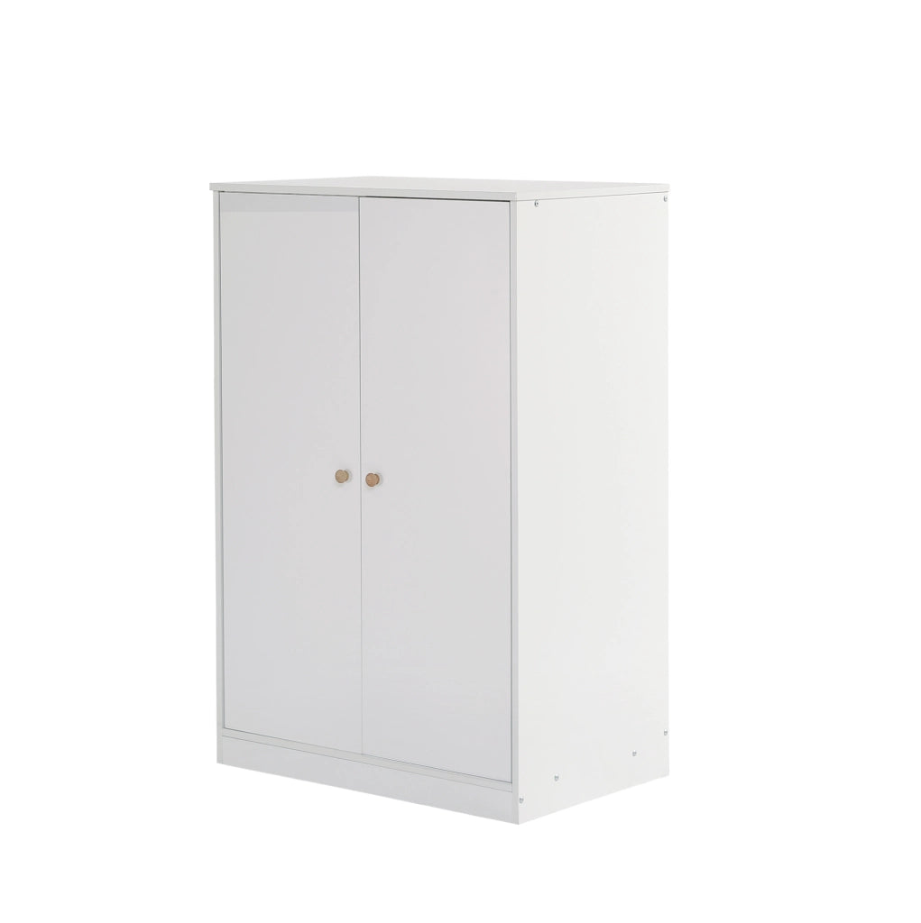 Armadio compatto a 2 ante con barra appendiabiti; 80 x 50 x 120 cm; bianco