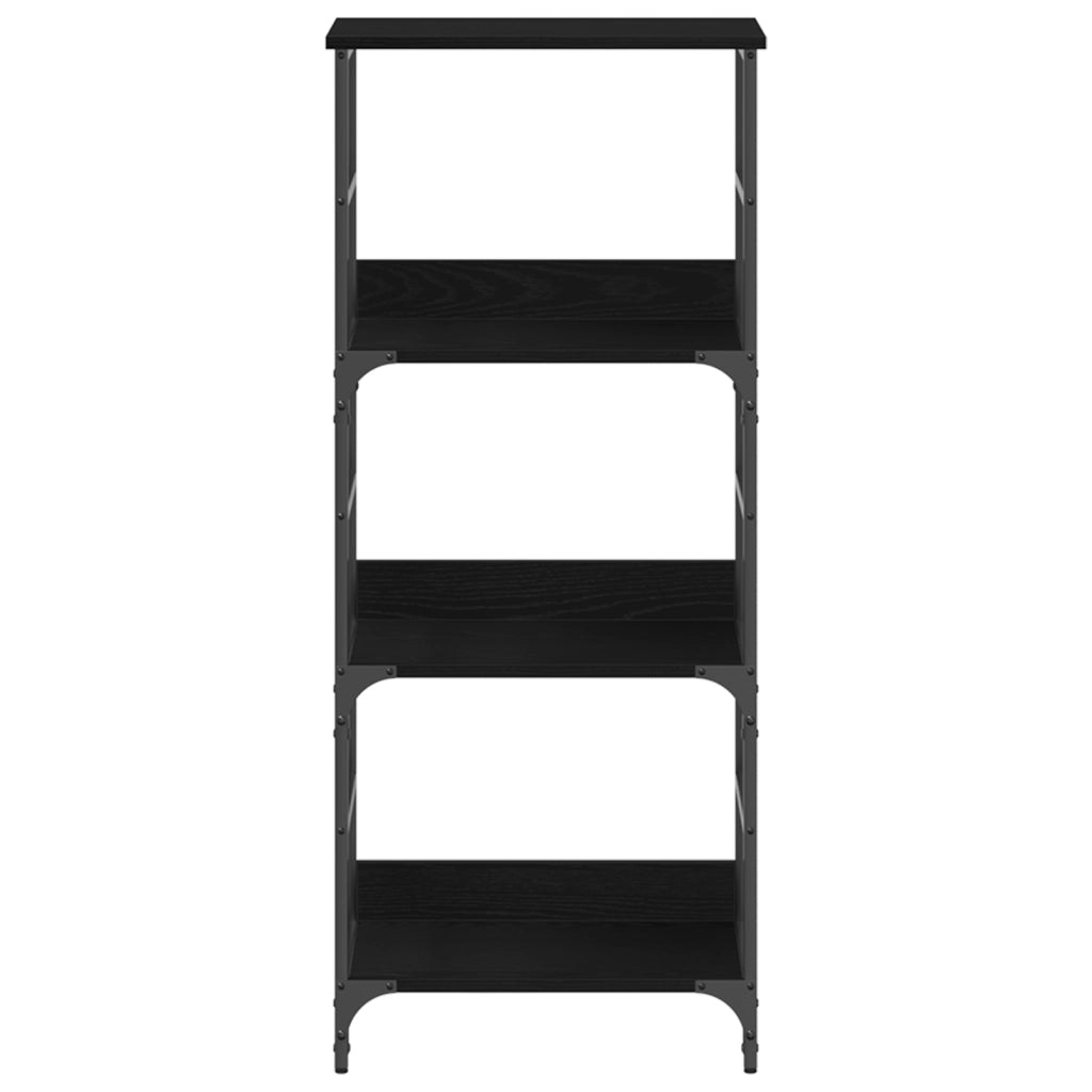 Libreria Nero Rovere 50x33x117,5 cm Legno ingegnerizzato e Acciaio