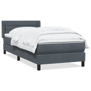 Letto singolo | Letto per adulti | Giroletto a Molle con Materasso Grigio Scuro 80x210 cm Velluto
