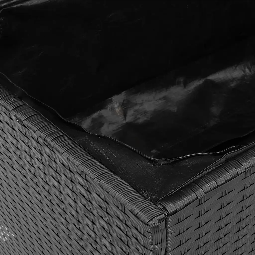 vidaXL Contenitore Giardino Nero 110x55x63cm Polyrattan e Legno Acacia