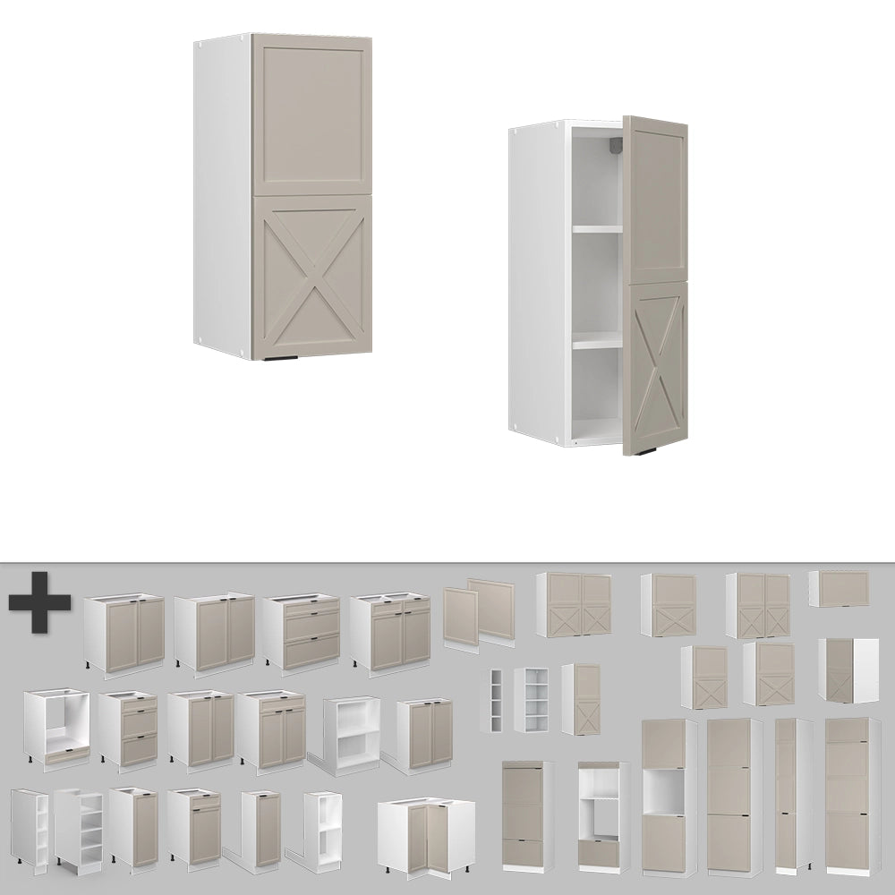 Pensile da cucina Fame-Line GrigioBeige/Bianco 30 cm Vicco