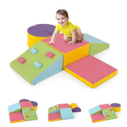 Set di 6 blocchi da arrampicata in schiuma 40 x 40 x 20 cm per arrampicarsi e gattonare design colorato in pelle e schiuma 20_0010764