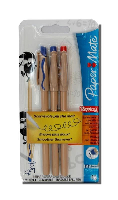 PENNA REPLAY A SFERA CANCELLABILE COLORI ASSORTITI 3 PZ