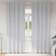 vidaXL Tende con tende 2 pcs Grigio Chiaro Poliestere