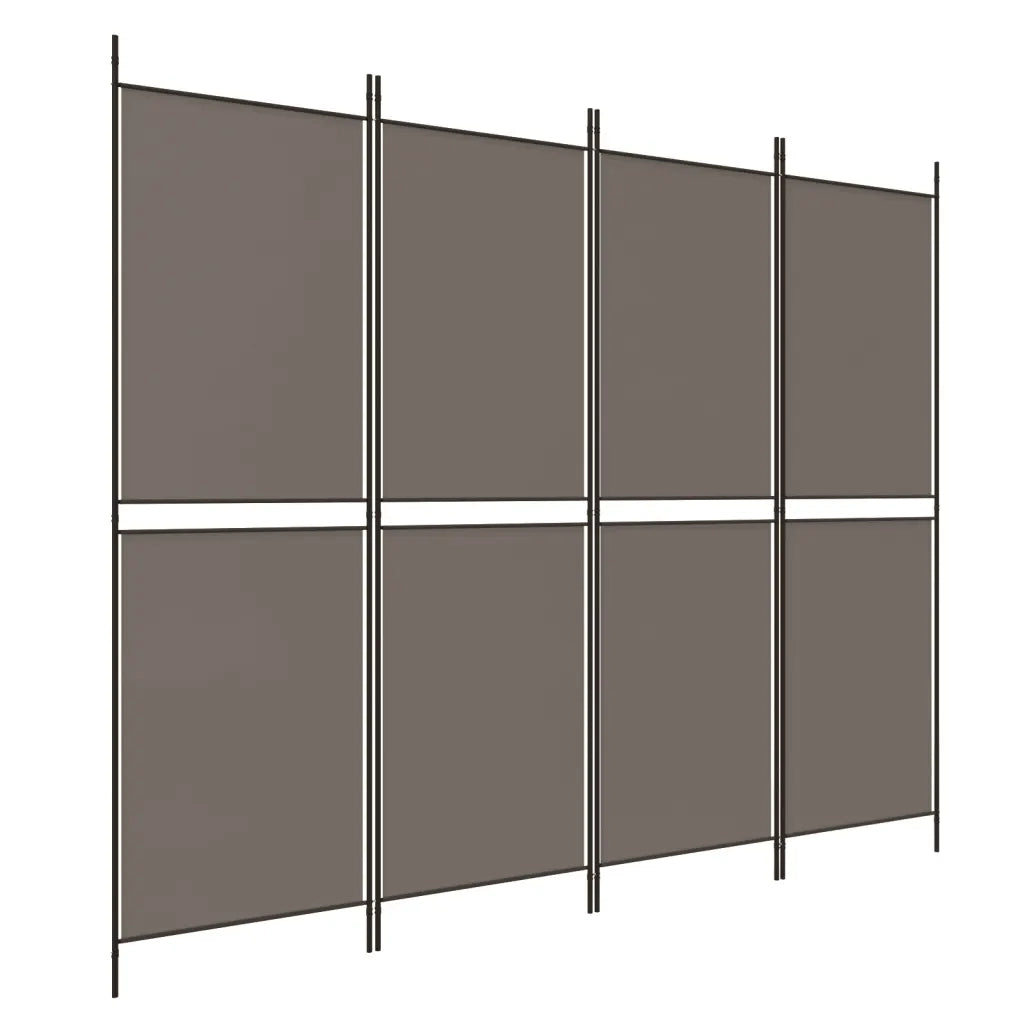 Divisorio a 4 Pannelli Antracite 200x180 cm Tessuto cod mxl 64308