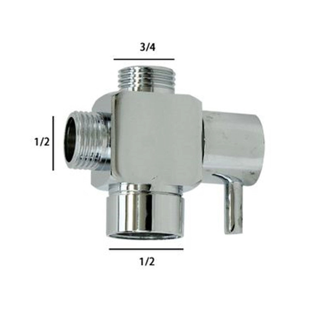 Trade Shop - Valvola Deviatrice Deviatore 3 Vie Rubinetto Ricambio Doccia 1/2" 3/4" Art.79353 -