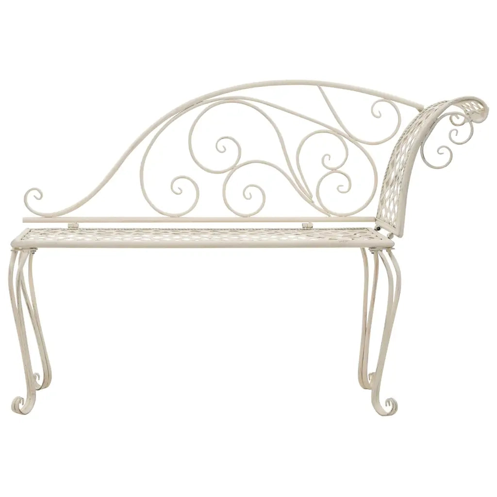 Sdraio da Giardino 128 cm in Metallo Anticato Bianco CFW9103198