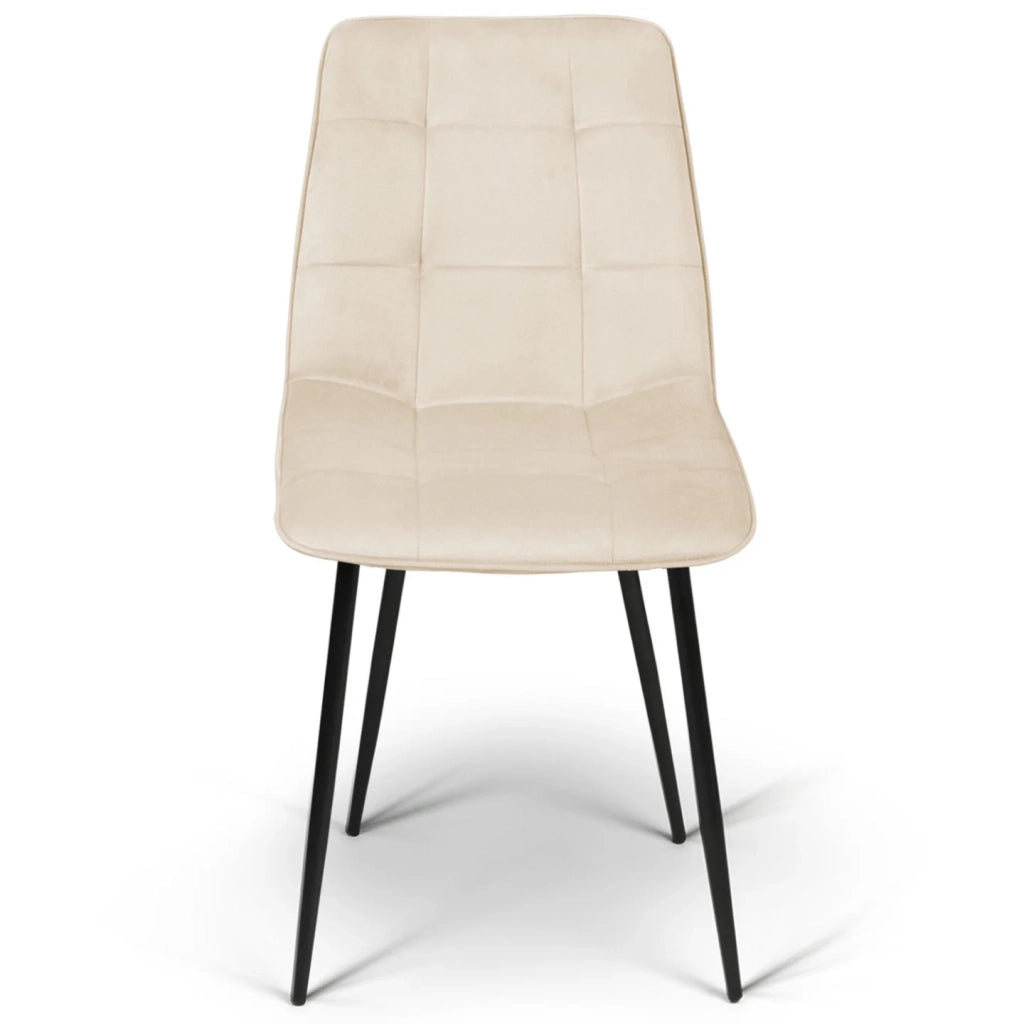 IDMarket - Set di 6 sedie MILA in velluto misto terracotta e beige x3