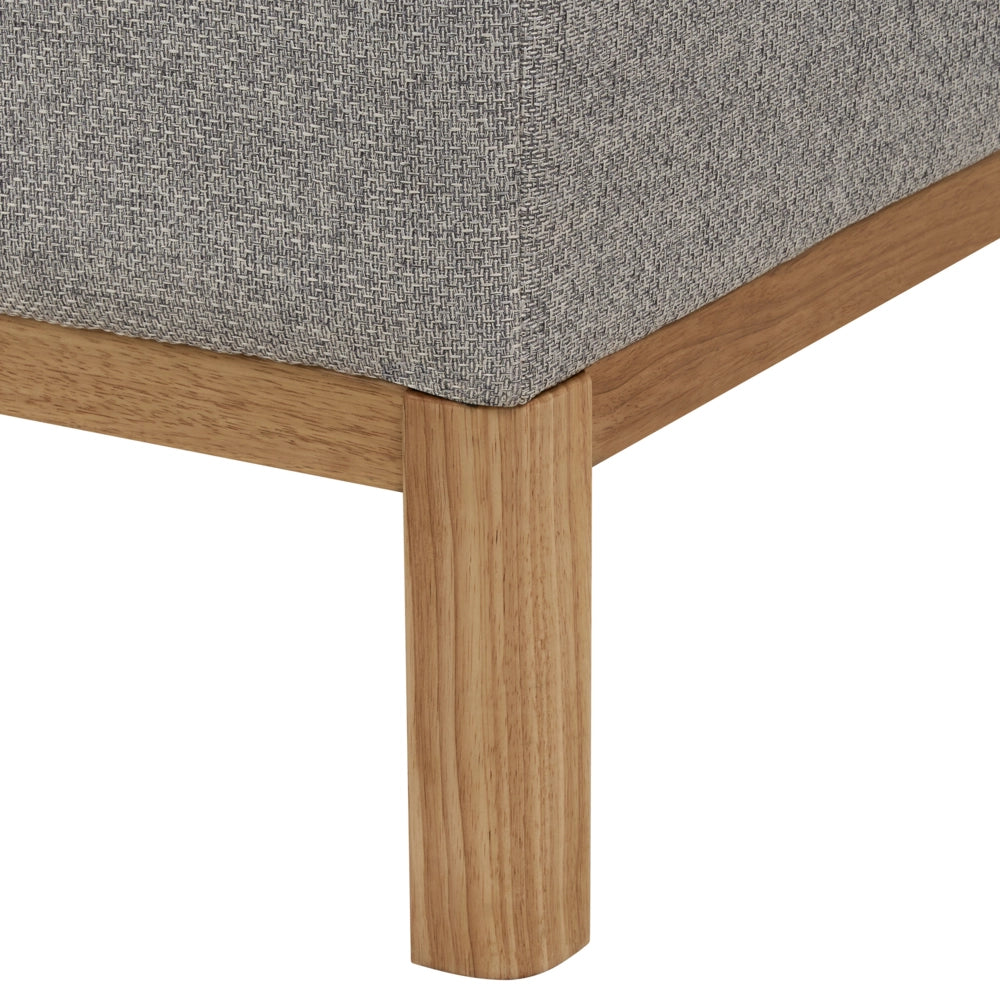 Divano angolare a destra Tessuto poliestere grigio Gambe di legno Soggiorno elegante