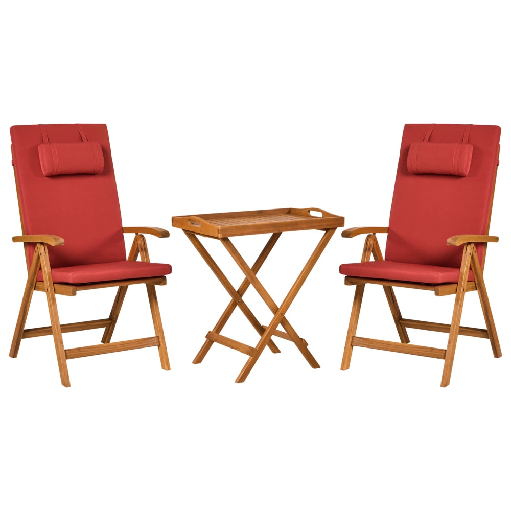 Set di 2 cuscini per sedie da giardino Cuscino per schienale in poliestere rosso Design moderno Cuscino per esterni