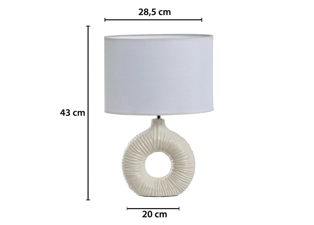 Lampada Da Tavolo Comodino Ricaricabile Accensione On/Off Modello Idra - Lampada - Bianco
