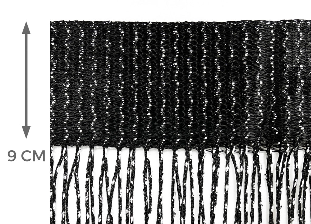 Tenda Antimosca Antirumore Caduta Pannello Porta Finestra Casa Multistring Silver - 100x200 - Nero