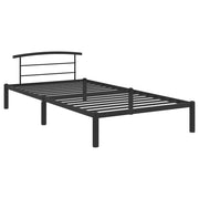 Letto singolo | Letto per adulti | Giroletto Nero in Metallo 90x200 cm