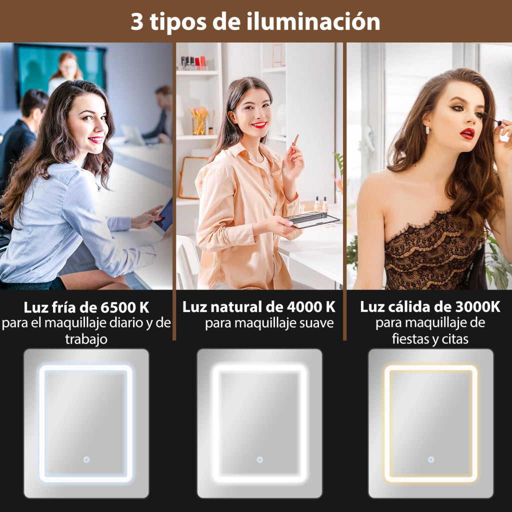 Tocador Trucco con Luci LED e Specchio ¨C zephmum ¨C Bianco