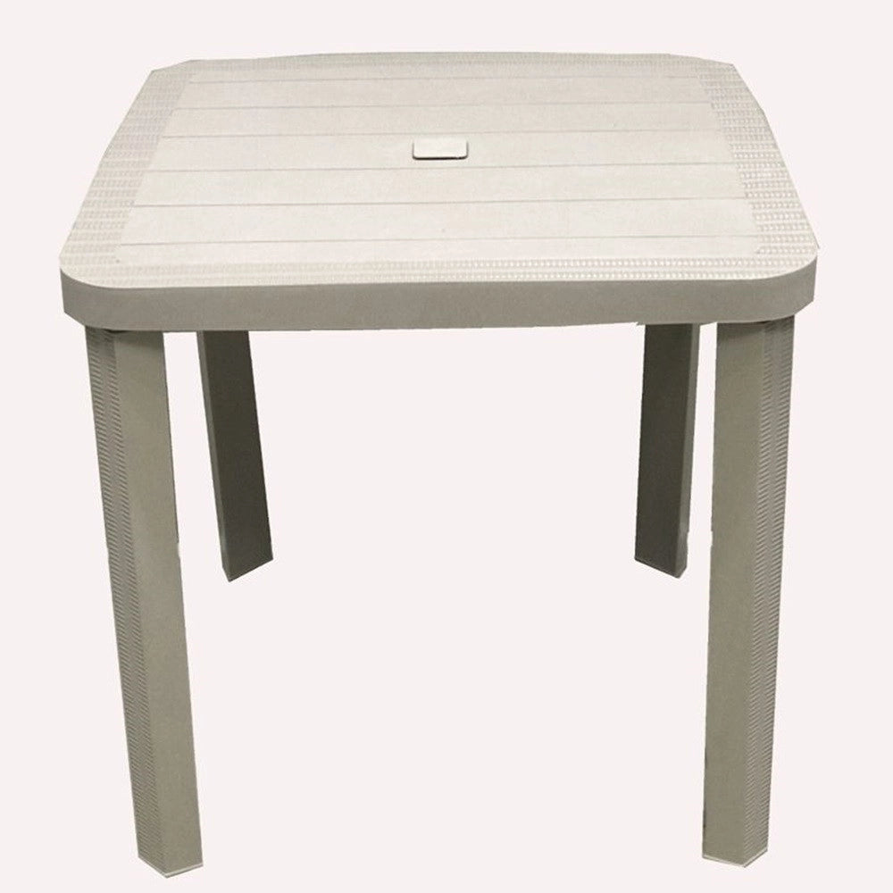 Trade Shop - Tavolo Quadrato Da Giardino Avana 80x80cm In Plastica Arredo Spazio Esterno 008006 -