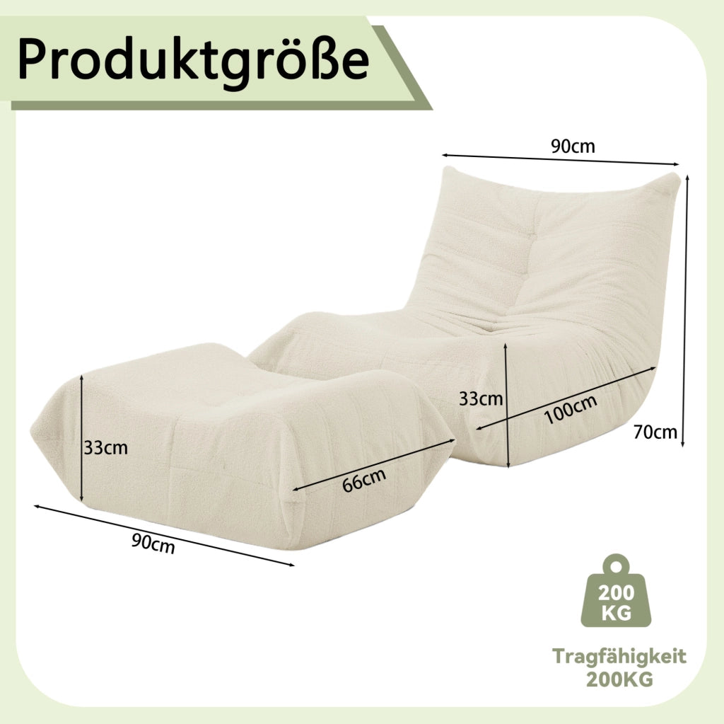Poltrona sacco 112x105x59 cm per relax grigio scuro