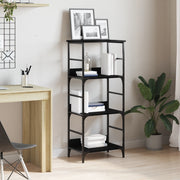 Libreria Nero Rovere 50x33x117,5 cm Legno ingegnerizzato e Acciaio