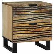 Set di 2 Comodini | Armadio da Notte | Mobiletto da notte Naturale 40 x 33 x 46 cm