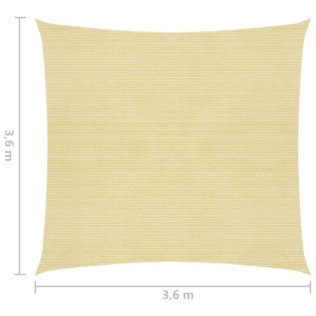 Vela ombreggiante quadrata in HDPE 3,6 x 3,6 m beige 02_0008584