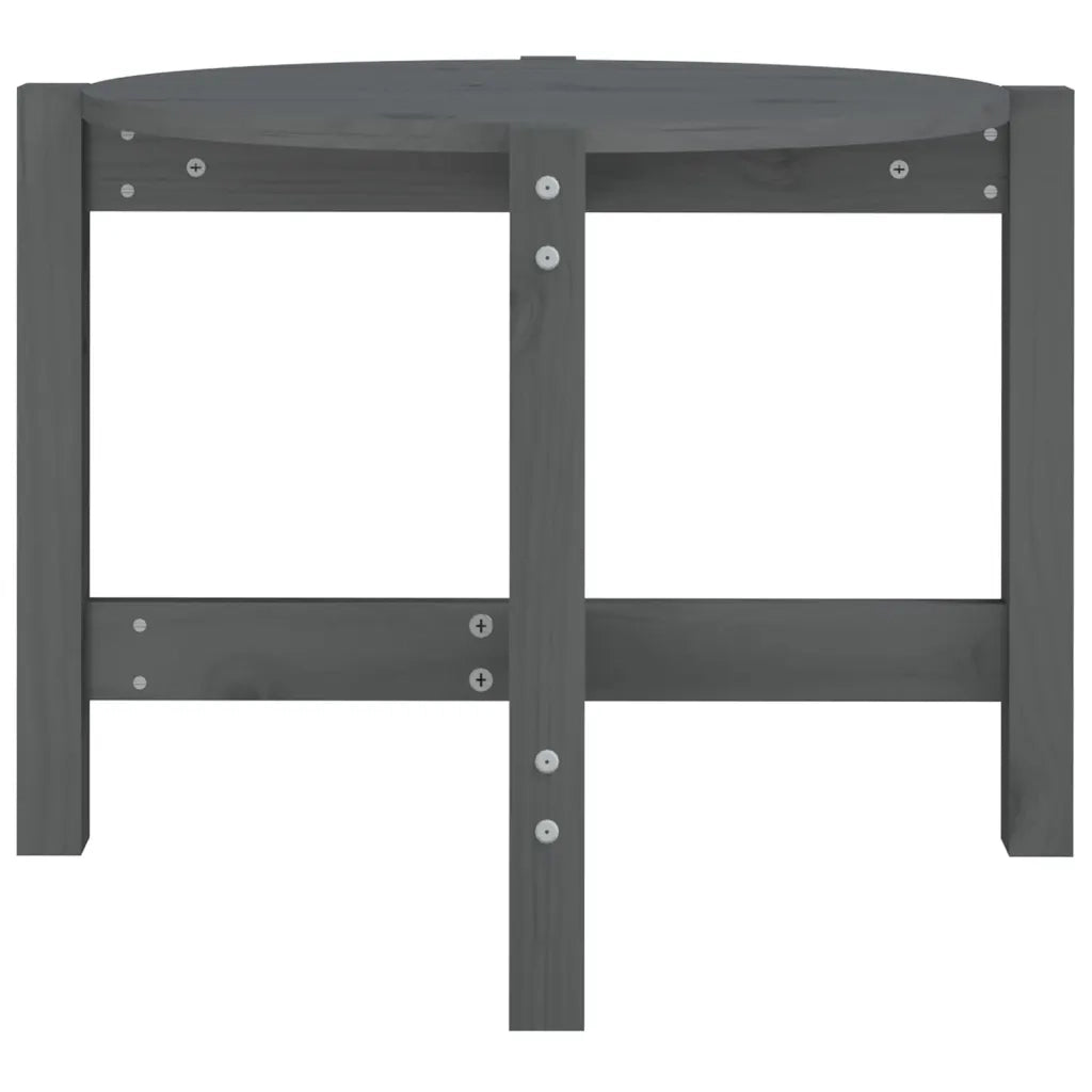Tavolino da Salotto Grigio Ã˜ 62,5x45 cm Legno Massello di Pino cod mxl 20049