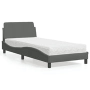 Letto con Materasso Dover Grigio Scuro 90x190 cm in Tessuto 3208305