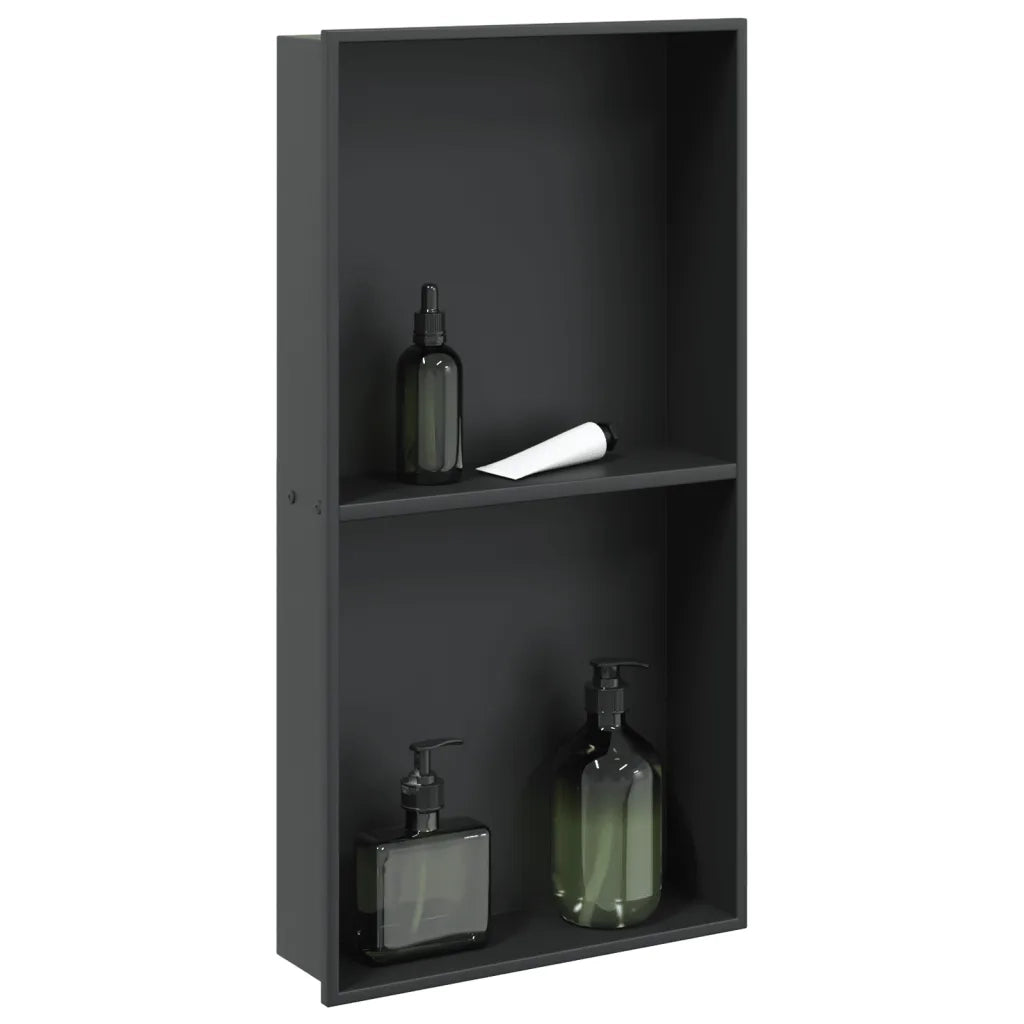 Nicchia per Doccia Nero Opaco 32x62x9cm in Acciaio Inox CFW7796087