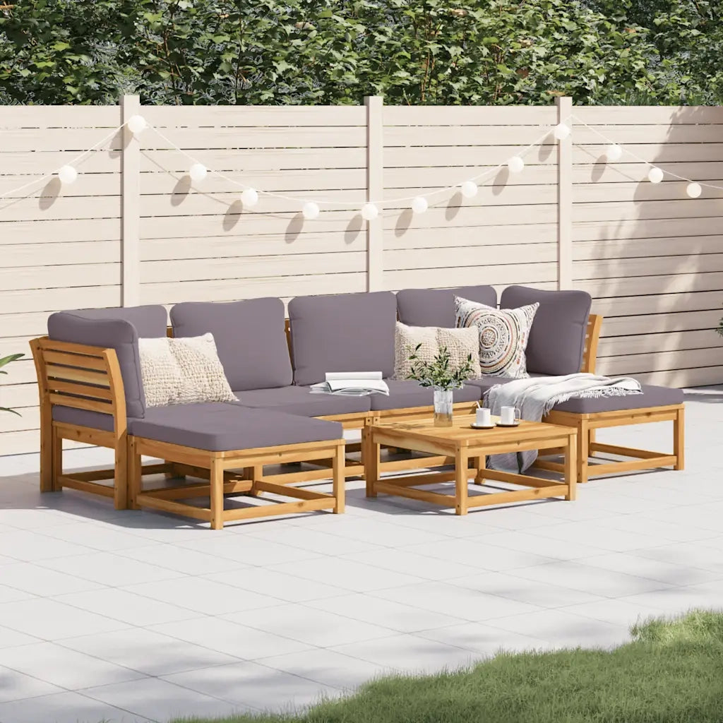 Set Salotto da Giardino 7 pz con Cuscini Legno Massello Acacia 3214322