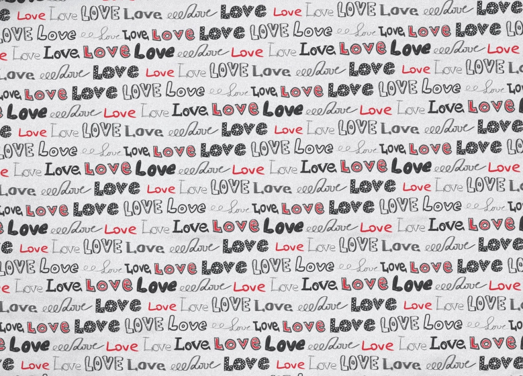 Copripiumino Sacco Piumone Pensieri Delicati 100% Cotone Disegno Love Love - Singolo - Grigio