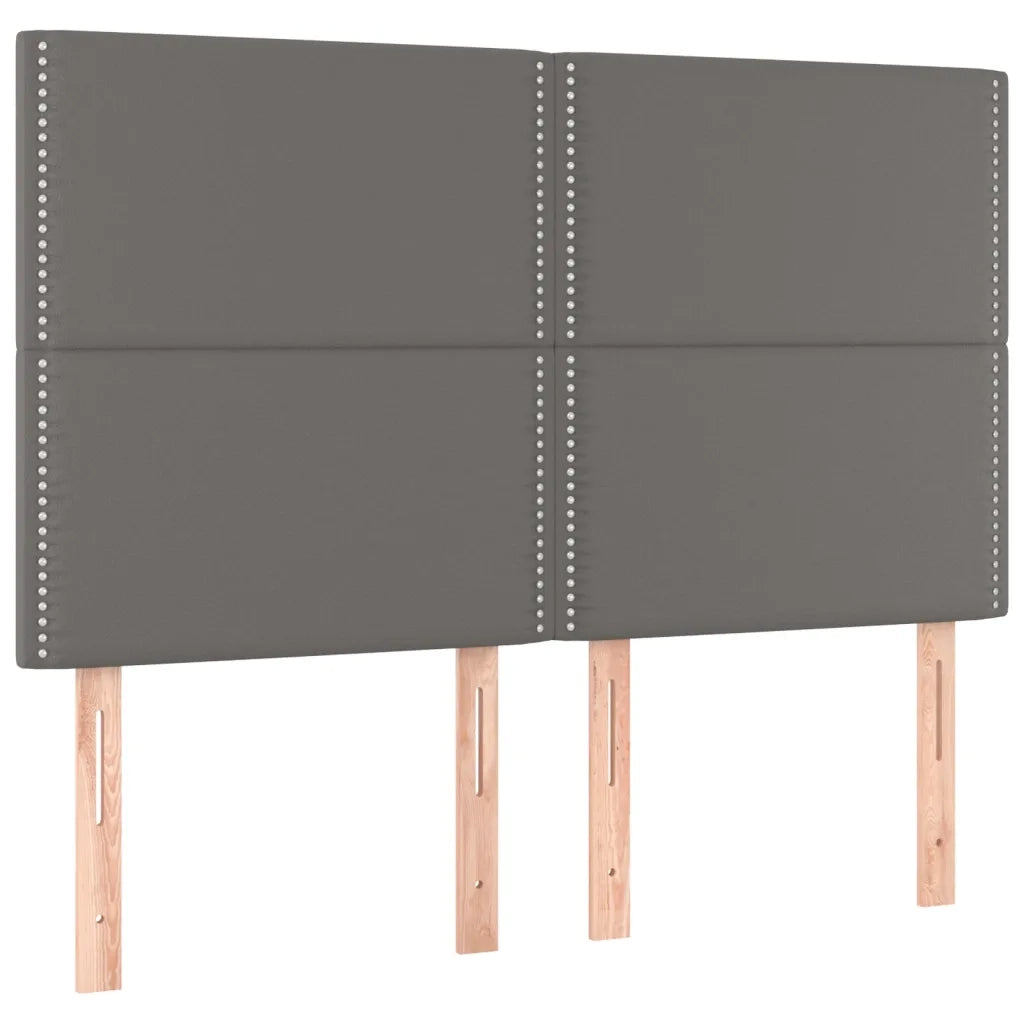 Testiera | Testata Grigio 144x5x118/128 cm in Similpelle