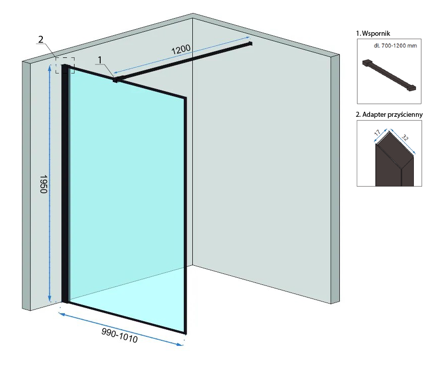 Parete Doccia Rea Bler 100
