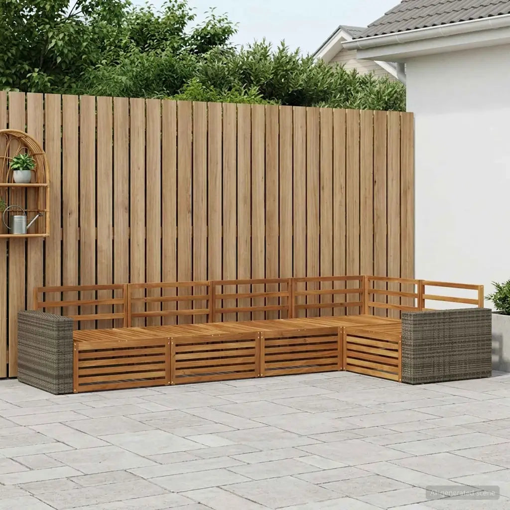 Set di divani da esterno 5 pcs Naturale 331 x 172,5 x 73 cm 3383367