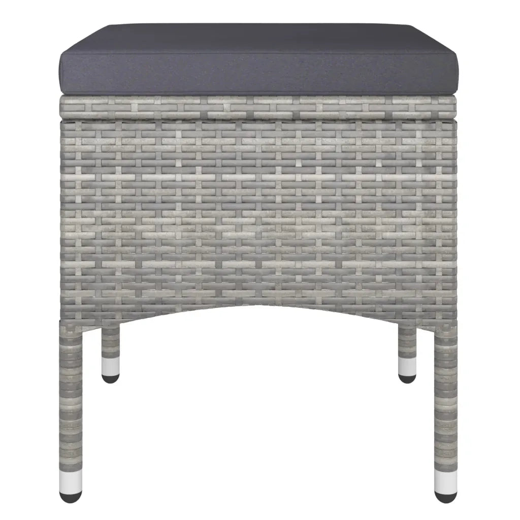 Set Bistrot Giardino 5 pz Polyrattan e Massello Acacia Grigio