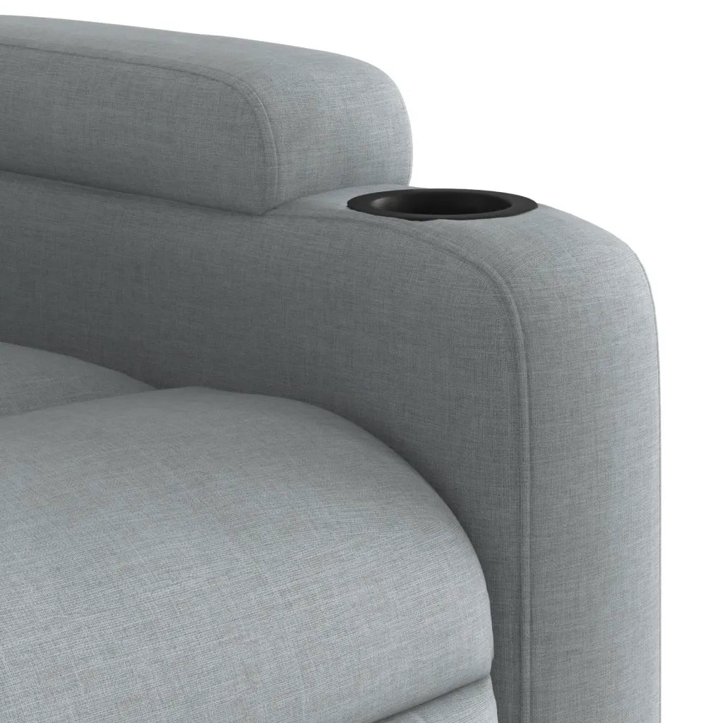 Divano Sedia-Poltrona Reclinabile in Tessuto Grigio Chiaro 497620
