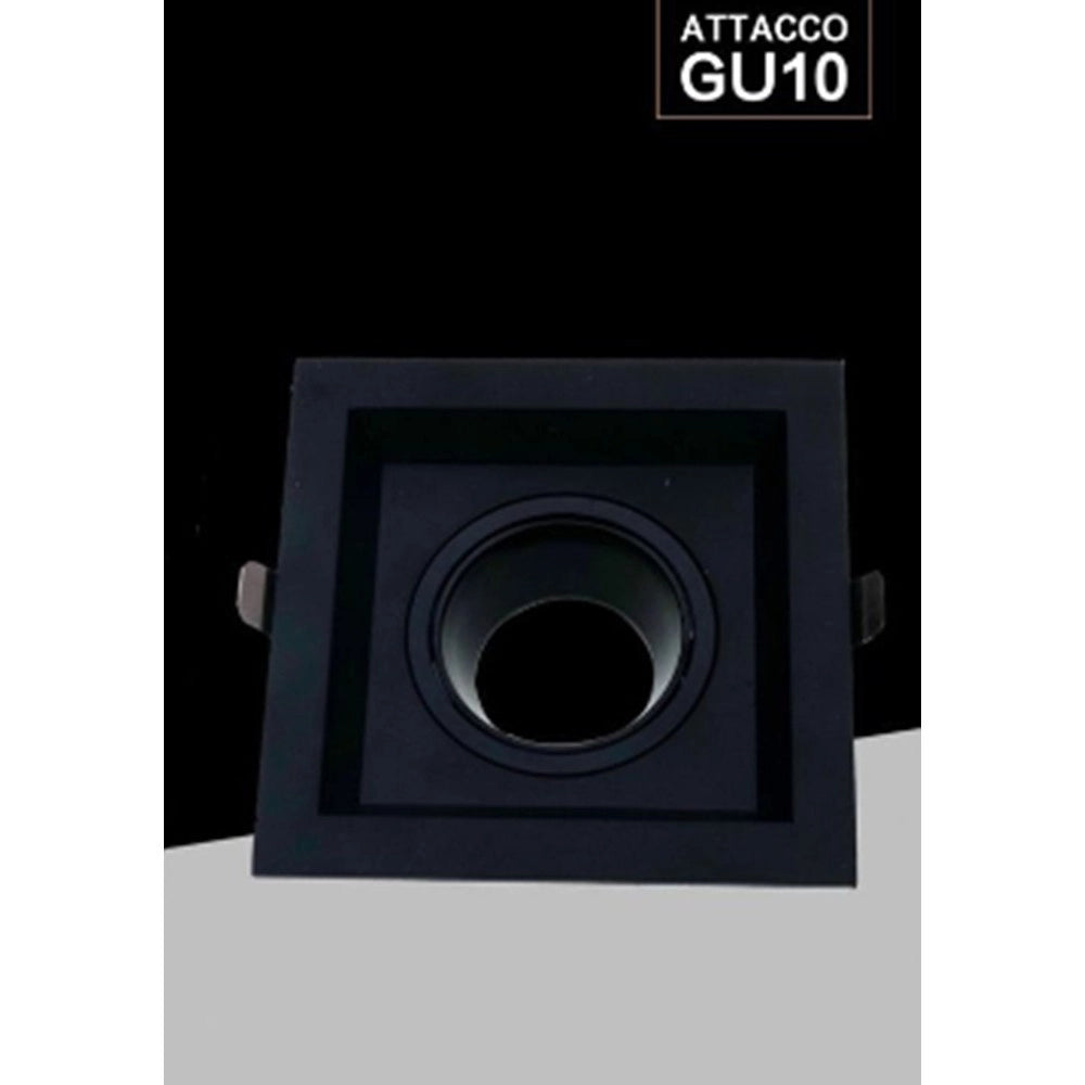 Trade Shop - Porta Faretto Orientabile Da Incasso Nero Per Lampadine Gu10 / Gu5.3 P33-gu10-n1 -