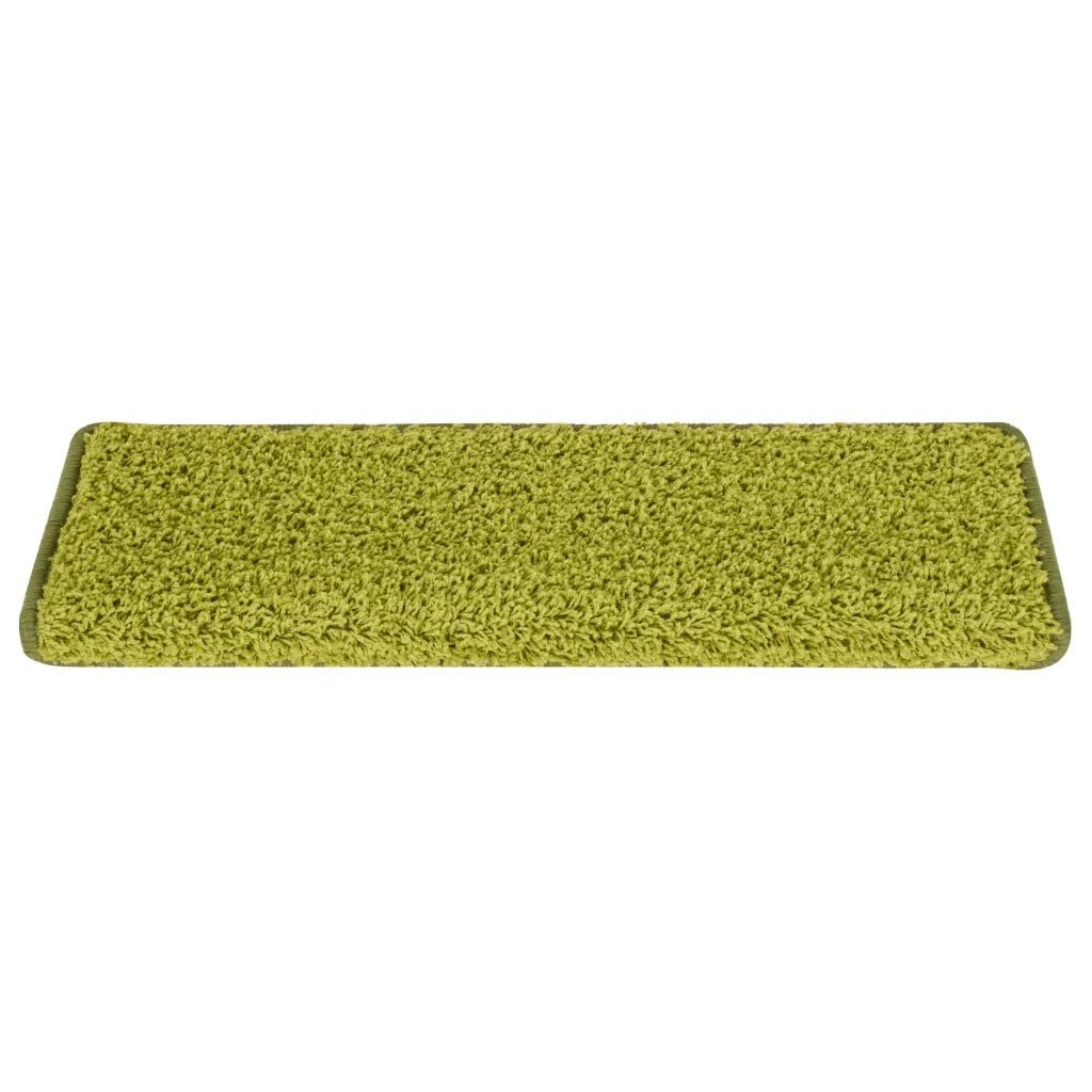 vidaXL Tappetini per scale 15 pz 65x21x4 cm Verde Bordo rettangolare