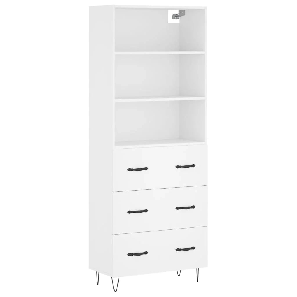Buffet credenza cassettiera mobiletto mobile contenitore organizer cucina soggiorno salotto alto 69,5 x 34 x 180 cm legno ingegnerizzato bianco 02_0032732