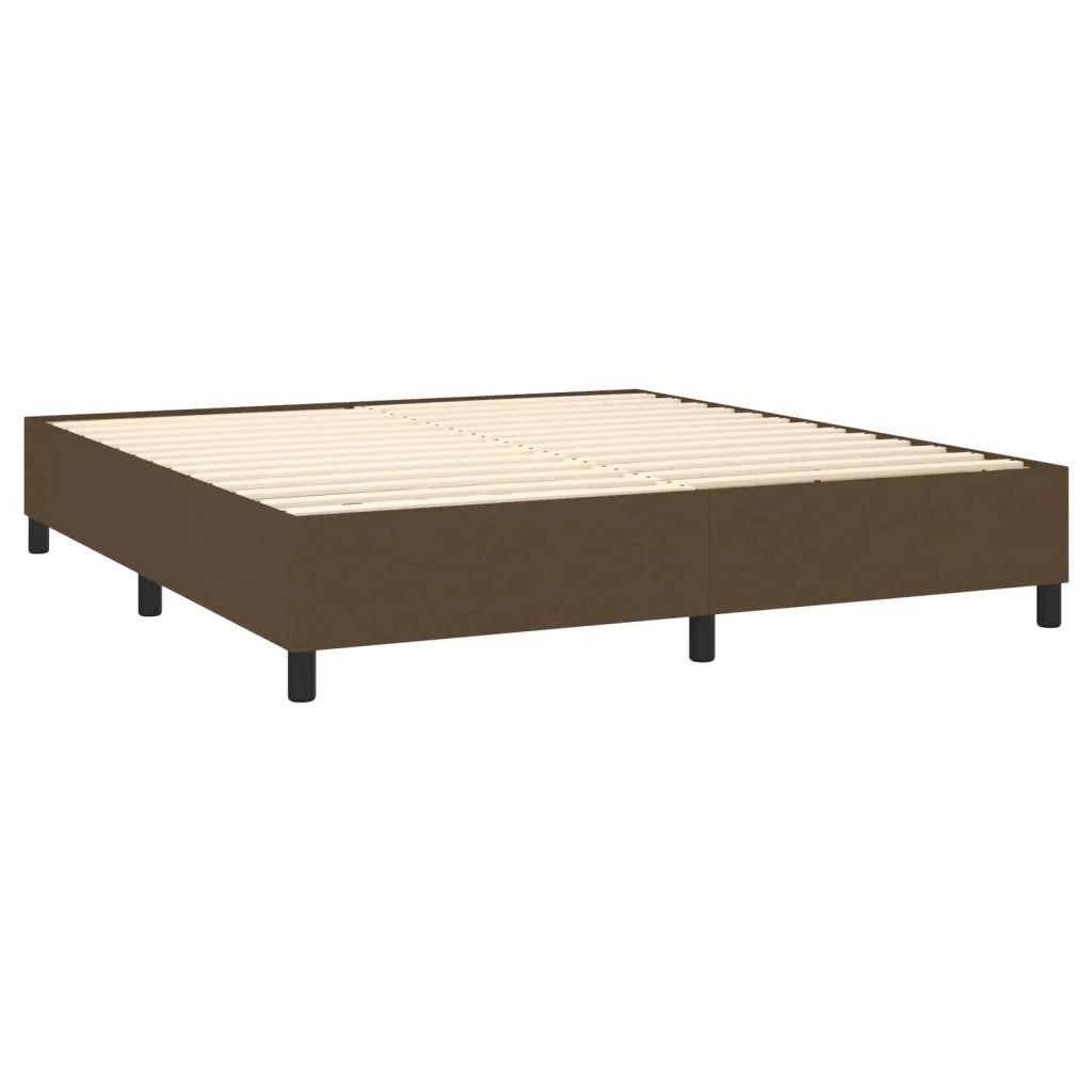 Giroletto a Molle con Materasso Marrone Scuro 180x200cm Tessuto 3136616