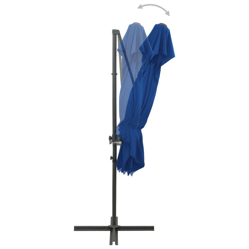 Ombrellone a braccio con doppio tetto 250 x 250 cm blu 02_0008566