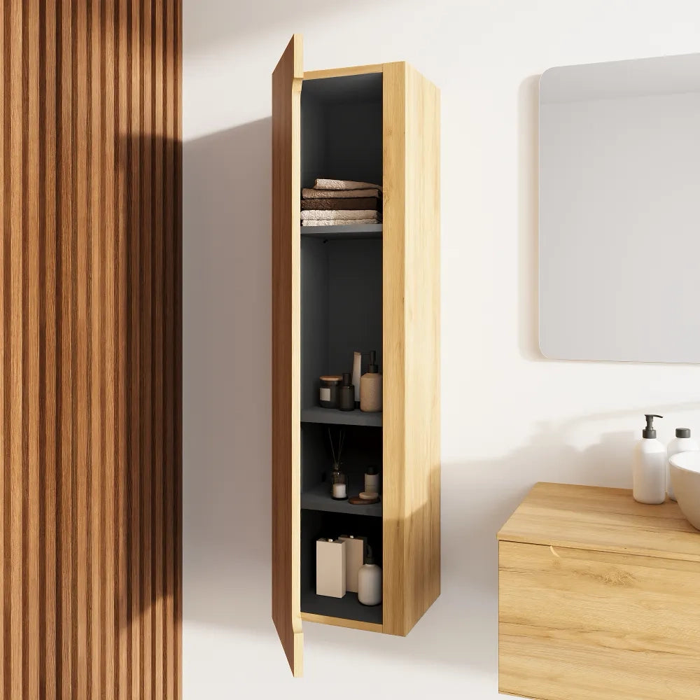 Colonna bagno sospesa 120cm rovere chiaro | Bako