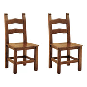 Set 2 sedie rustica in legno di faggio tinta noce seduta legno - Mobili 2G