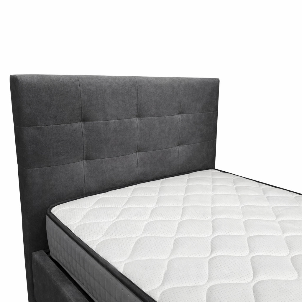 Letto contenitore singolo 80x190 cm con rete ortopedica a doghe, tessuto Enjoy, made in Italy - 23 Ash