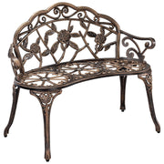 Panca/sedia da giardino in ghisa resistente 100 cm colore bronzo 03_0001008