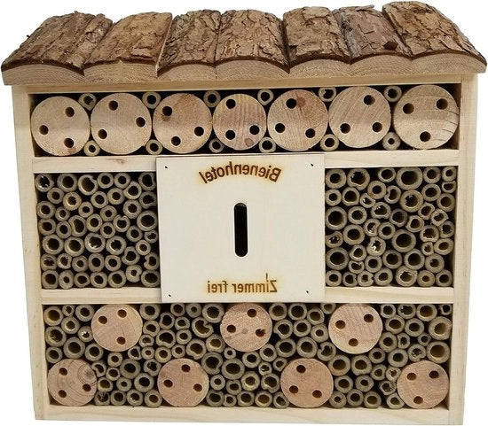Hotel per Insetti Natura Andrena - 295 x 95 x 285 cm - legno di densofabbro bambù multiplex naturale