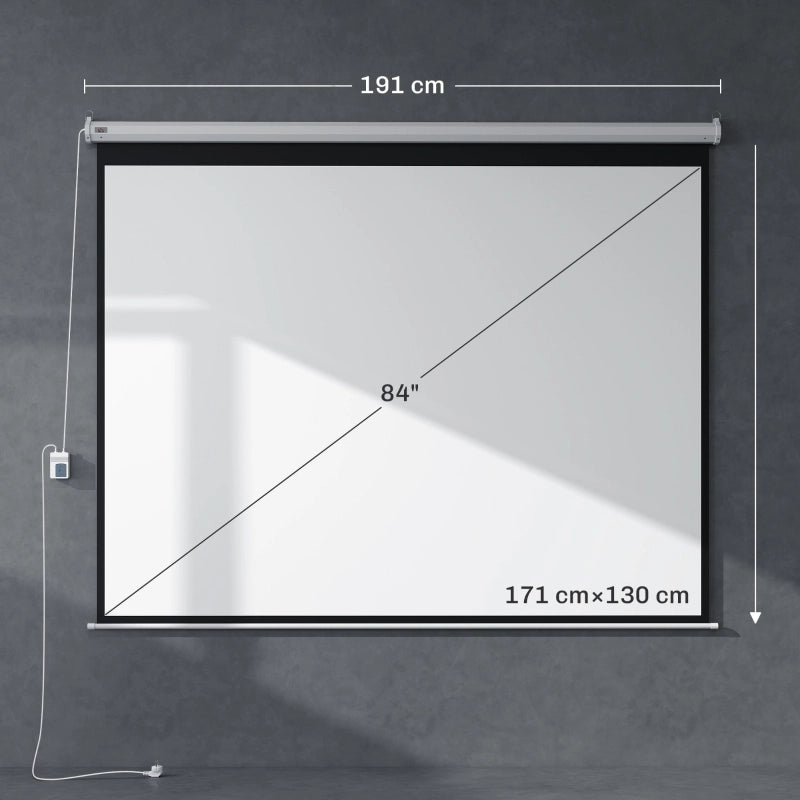 SCHERMO PER PROIETTORE Elettrico 171x130 cm 4:3 Bianco Metallo con telecomando