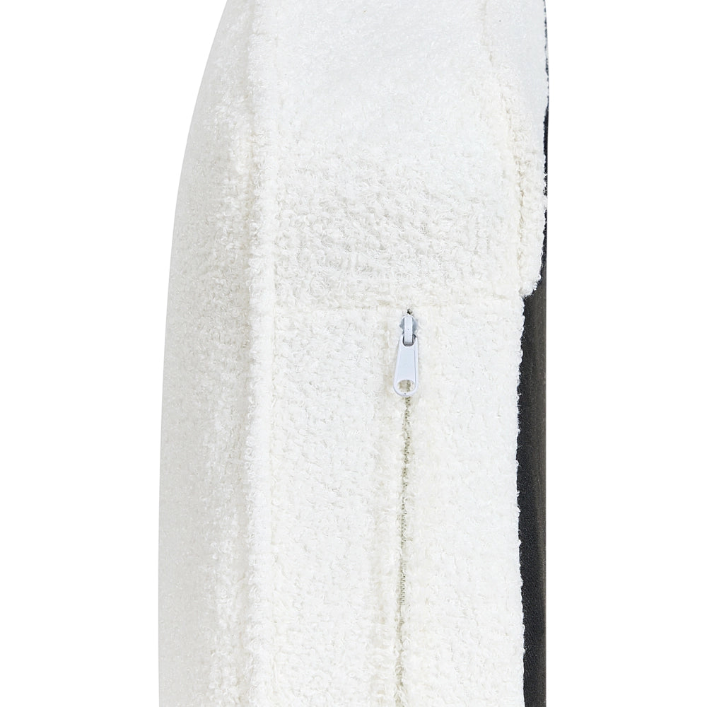 Chaise longue Velluto Bianco Crema Rivestimento Gambe In Metallo nero versione destra