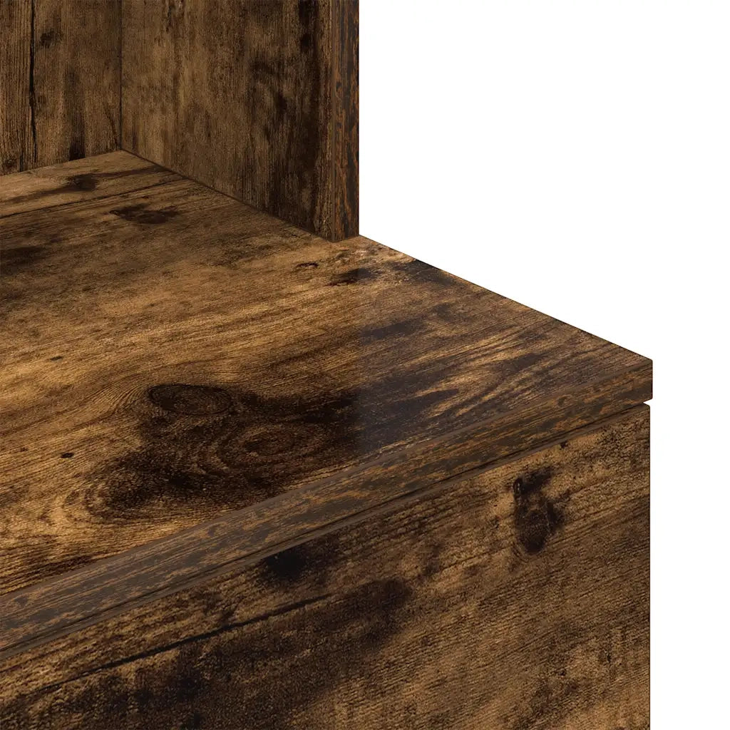 Comodino | Armadio da Notte | Mobiletto da notte Rovere Fumo 39x35x125 cm in Legno Multistrato