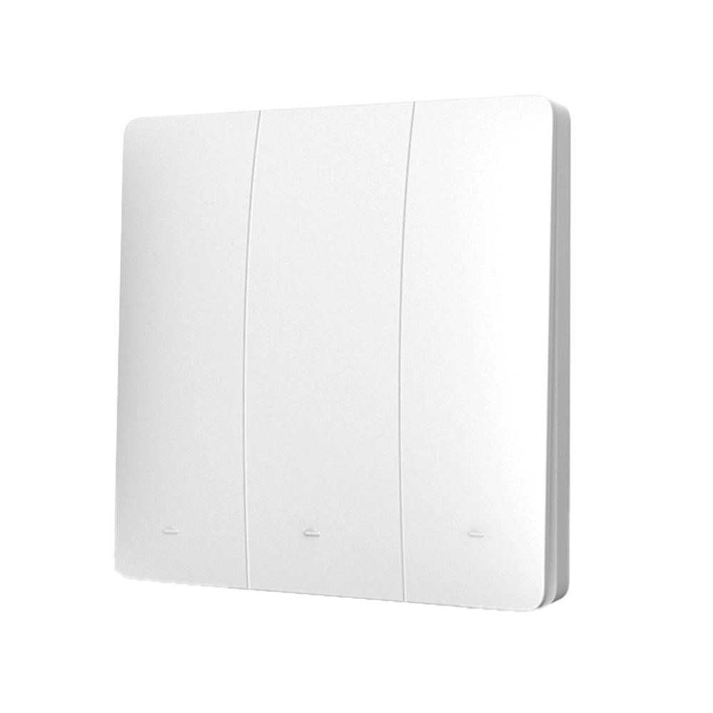 Interruttore RF Wireless Telecomando Senza Batteria 3 Tasti RF 433MHz Generatore Corrente Automatico 3 Tasti Quadrato Per Scatola 502 IP20 Bianco