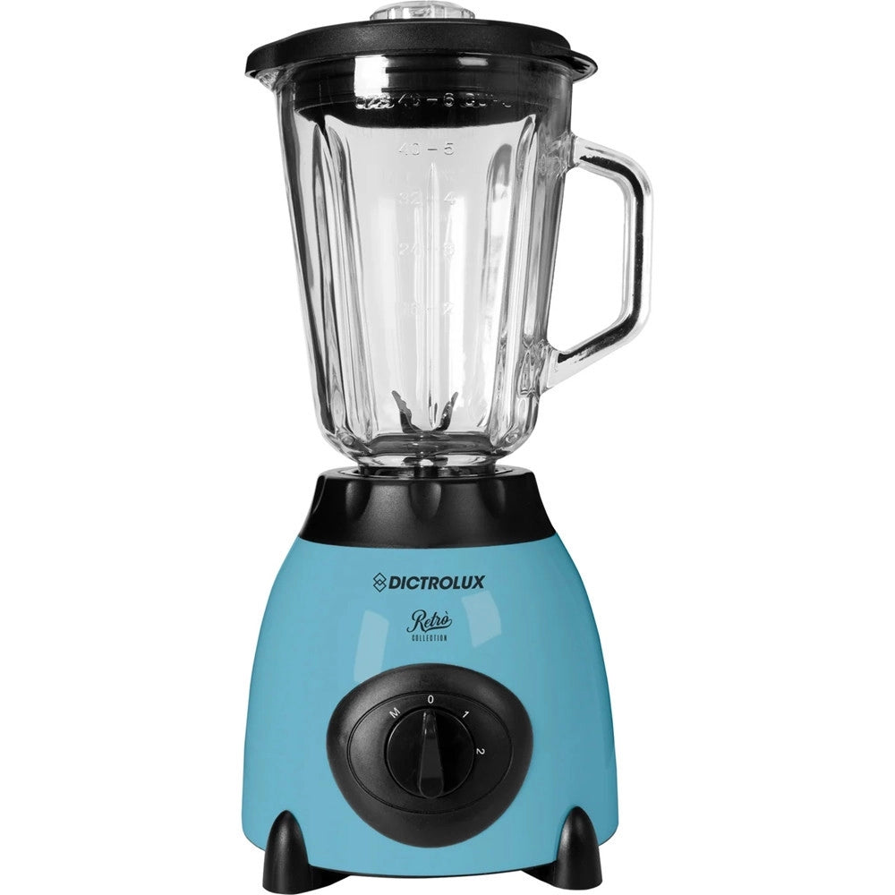 Trade Shop - Frullatore Elettrico Design Elegante Funzionale Retrò 400w 2 Velocità Brocca Vetro 1,5lt -
